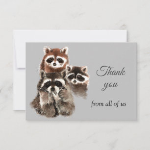 Dank von uns allen Spaß Raccoon Tiere Dankeskarte
