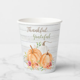 Dankbar | Autumn Fall Pumpkin Watercolor Pappbecher