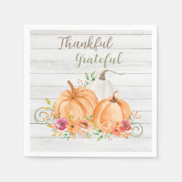 Dankbar | Autumn Fall Pumpkin Watercolor Serviette