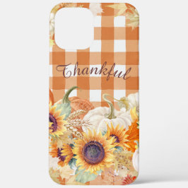 Dankbar Autumn Pumpkin Sunflower Farmhouse Karo Case-Mate iPhone Hülle