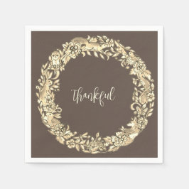 Dankbar braunes Waldland Tier Rustikal Herbst Herb Serviette