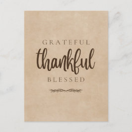 Dankbar dankbar gesegnet Brown Postkarte