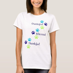 Dankbar, dankbar, gesegnet, farbig T-Shirt