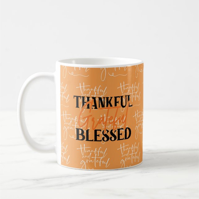 Dankbar, dankbar, gesegnet kaffeetasse (Links)