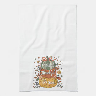 Dankbar Dankbar gesegnet Pumpkin Kitchen   Fall A Geschirrtuch