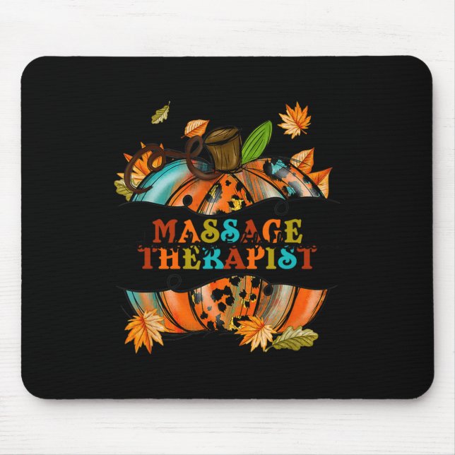 Dankbar dankbar Massagetherapeut Pumpkin Herbst Mousepad (Vorne)