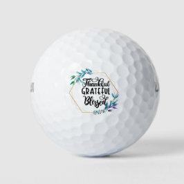 Dankbar, dankbar und gesegnet golfball