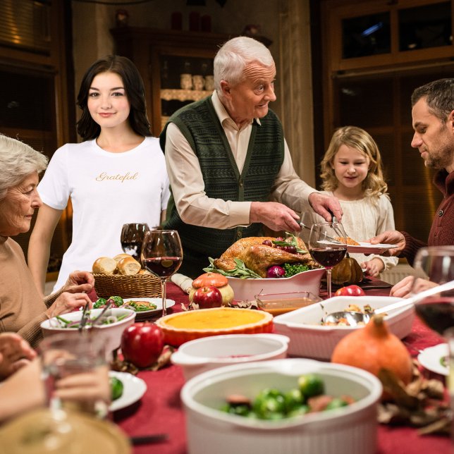 Dankbar einfach Minimalistisch Tri-Blend Shirt (Von Creator hochgeladen)