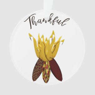Dankbar - Farbiger Herbstmais Ornament