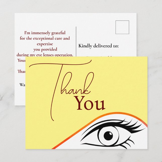 Dankbar für den Visionären Augenchirurg Postkarte (Vorne/Hinten)