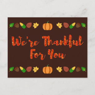 Dankbar für dich Thanksgiving Grußkarte Postkarte