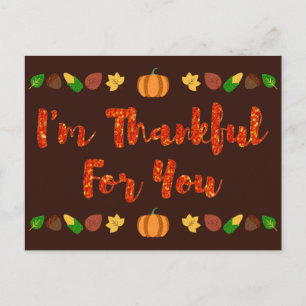 Dankbar für dich Thanksgiving Grußkarte Postkarte