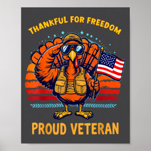 Dankbar für Dom Stolzer Veteran Patriotischer Ernt Poster