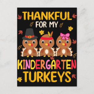 Dankbar für meine Kindergarten Truthähne Erntedank Postkarte