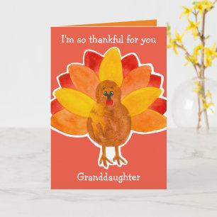 Dankbar für Sie Grandtochter Happy Thanksgiving Karte