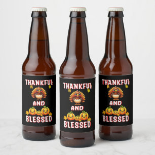 Dankbar Gesegnet 23 US Maple November Erntedank Bierflaschenetikett