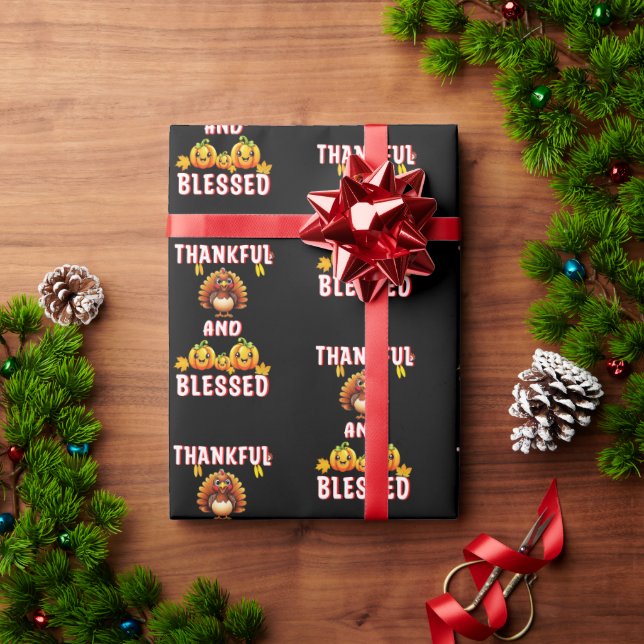 Dankbar Gesegnet 23 US Maple November Erntedank Geschenkpapier (Feiertagsgeschenk)