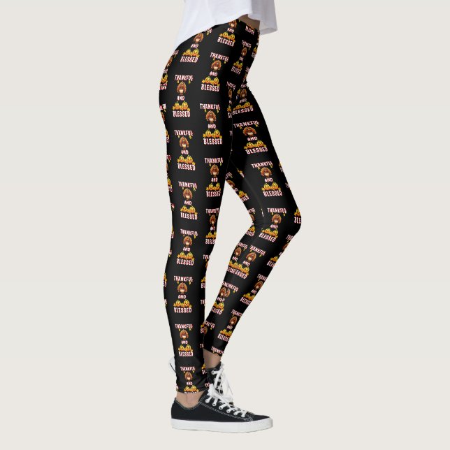 Dankbar Gesegnet 23 US Maple November Erntedank Leggings (Rechts)