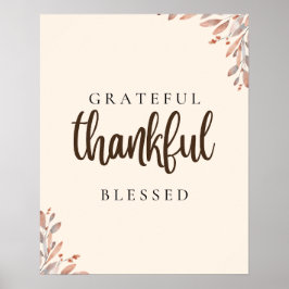 dankbar, gesegnet botanisch poster