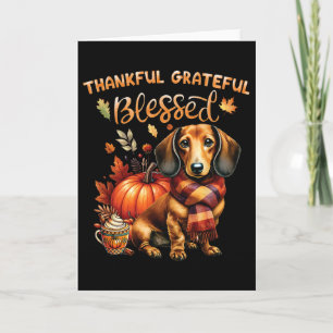 Dankbar Gesegnet Dachshund Hund Herbst Y'All Karte