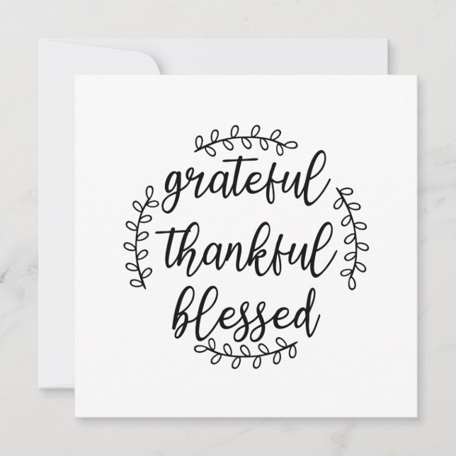 dankbar, gesegnet einladung (Vorderseite)