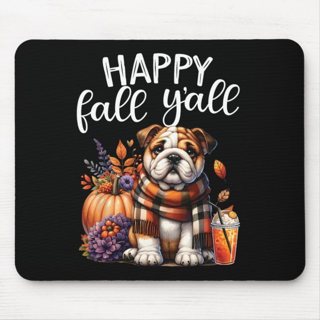 Dankbar, gesegnet englischen Bulldog Fall Y'a Mousepad (Vorne)