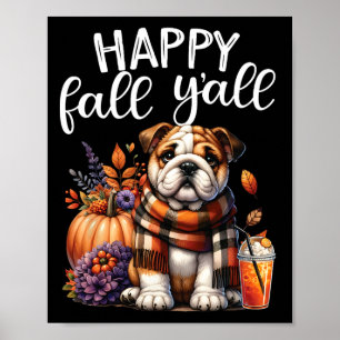 Dankbar, gesegnet englischen Bulldog Fall Y'a Poster