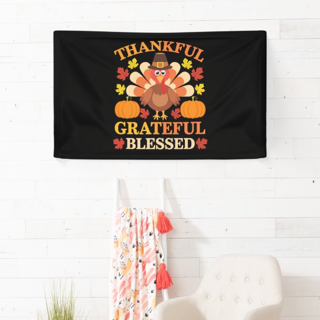 Dankbar, gesegnet Erntedank der Türkei Banner (Insitu)