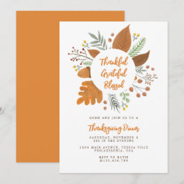 Dankbar, gesegnet Erntedank Dinner Einladung