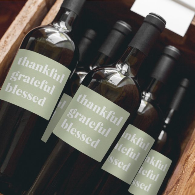 Dankbar, gesegnet | ERNTEDANK Weinetikett (Von Creator hochgeladen)