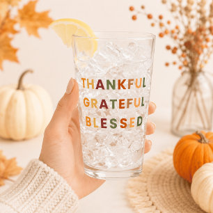 Dankbar gesegnet - Fall Glass Cup Glas