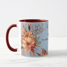 Dankbar gesegnet floraler Erntedank Tasse