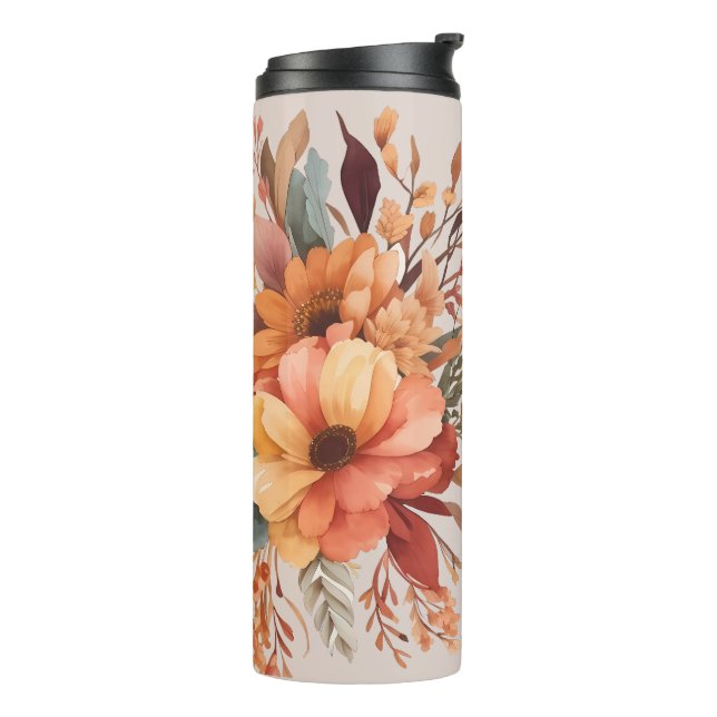 Dankbar gesegnet floraler Erntedank Thermosbecher (Nach links gedreht)