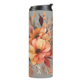 Dankbar gesegnet floraler Erntedank Thermosbecher