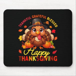 Dankbar, gesegnet Glückwunsch Thanksgiving Turke Mousepad