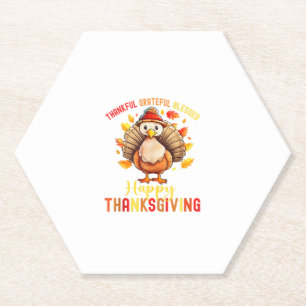Dankbar, gesegnet Glückwunsch Thanksgiving Turke Untersetzer