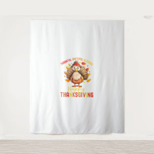 Dankbar, gesegnet Glückwunsch Thanksgiving Turke Wandteppich