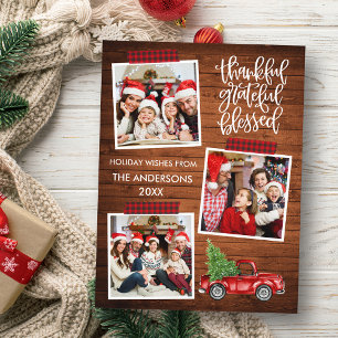 Dankbar Gesegnet Holz-LKW Karo-Klebeband Postkarte