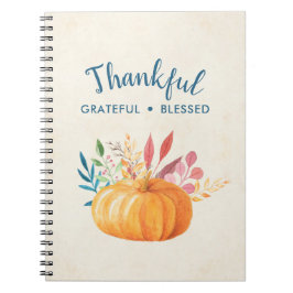 Dankbar, gesegnet mit Orange Pumpkin Notizblock
