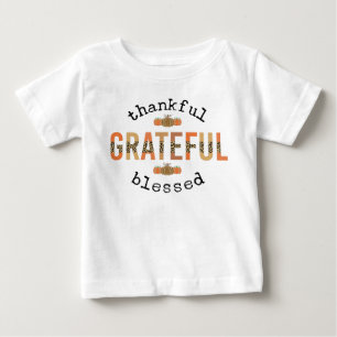Dankbar, gesegnet Niedlich Fall Erntedank Baby T-shirt