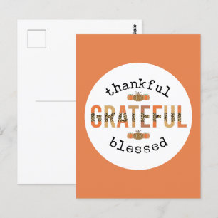 Dankbar Gesegnet Niedlich Herbst Thanksgiving Postkarte
