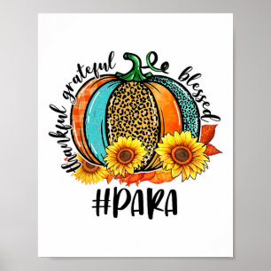 Dankbar, gesegnet Paraprofessional Fall Au Poster