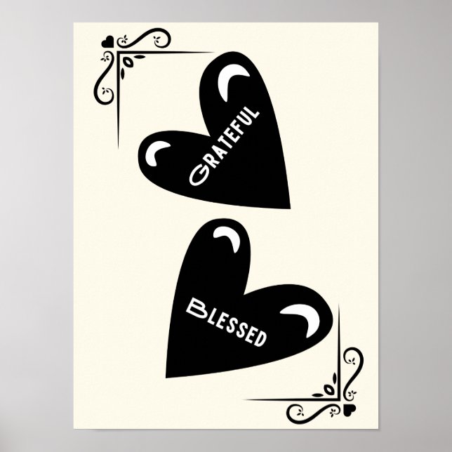 Dankbar - gesegnet poster (Vorne)