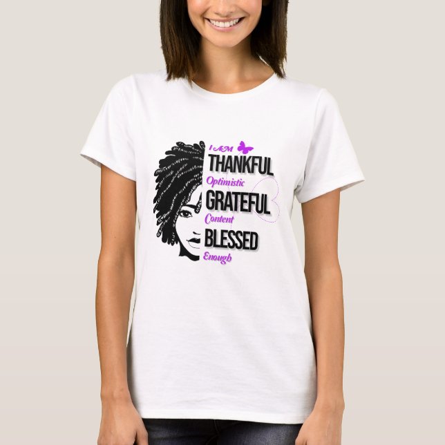 Dankbar, gesegnet T-Shirt (Vorderseite)
