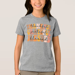 Dankbar, gesegnet Tri-Blend shirt