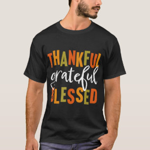 Dankbar gesegnete Frauen Männer Kinder Thanksgiv T-Shirt