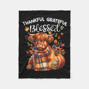 Dankbar gesegnete Kuh Fall Y'all Herbst Fleecedecke