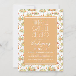 Dankbar gesegnete Minimalistische Erntedank Einladung