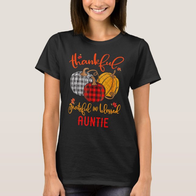 Dankbar gesegnete Tante Herbst Pumpen T-Shirt (Vorderseite)