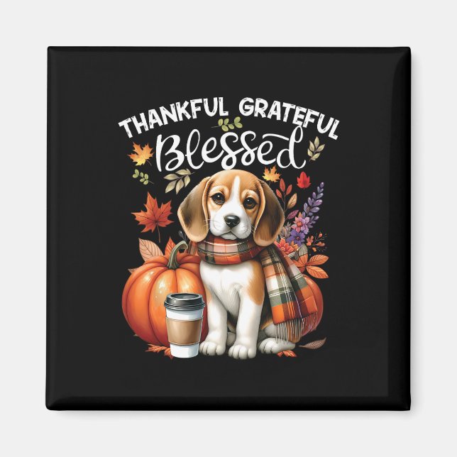 Dankbar gesegneter Beagle Hund glücklich Fall Y' Magnet (Vorne)